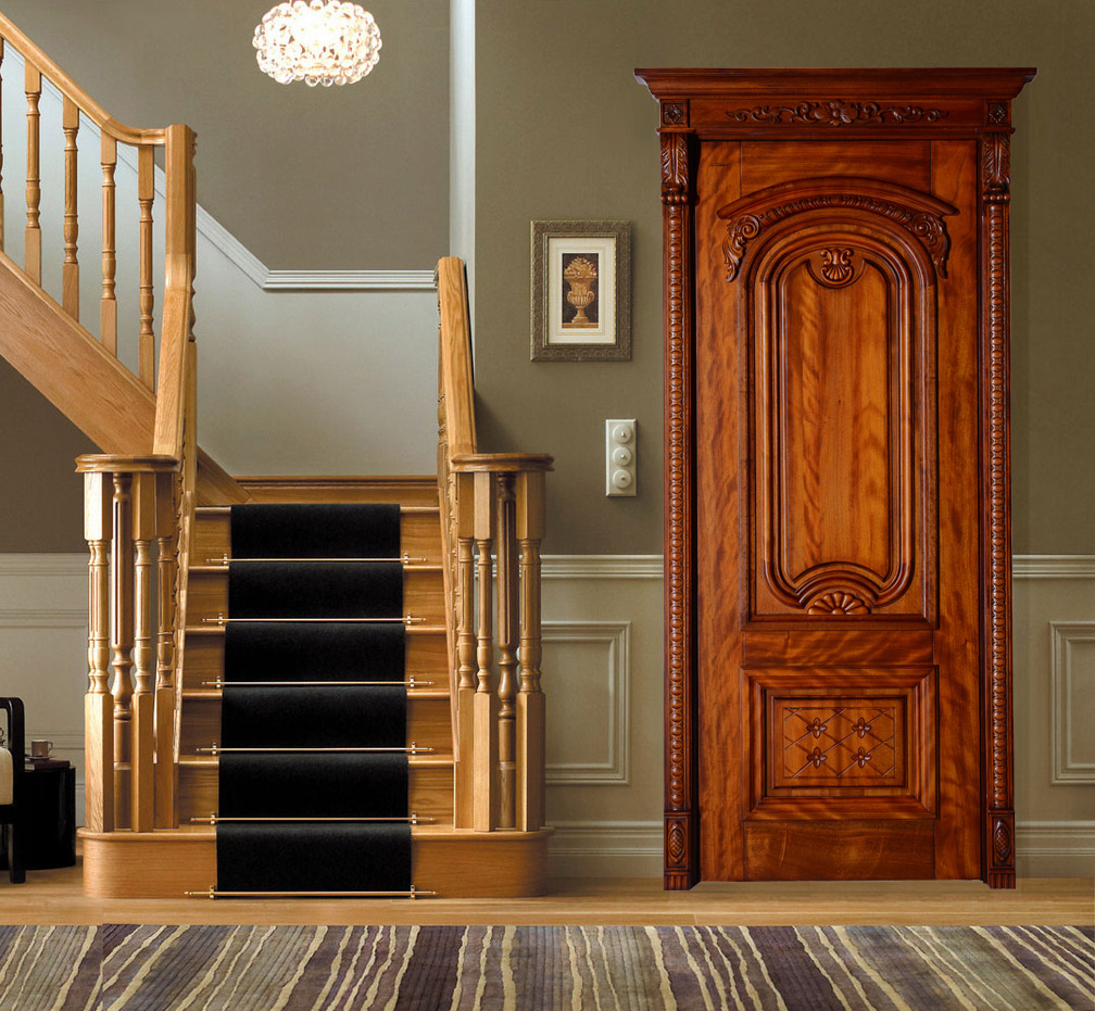 瀚森原木门ym051原木门十大品牌别墅室内门高档原木门高档卧室门瀚森