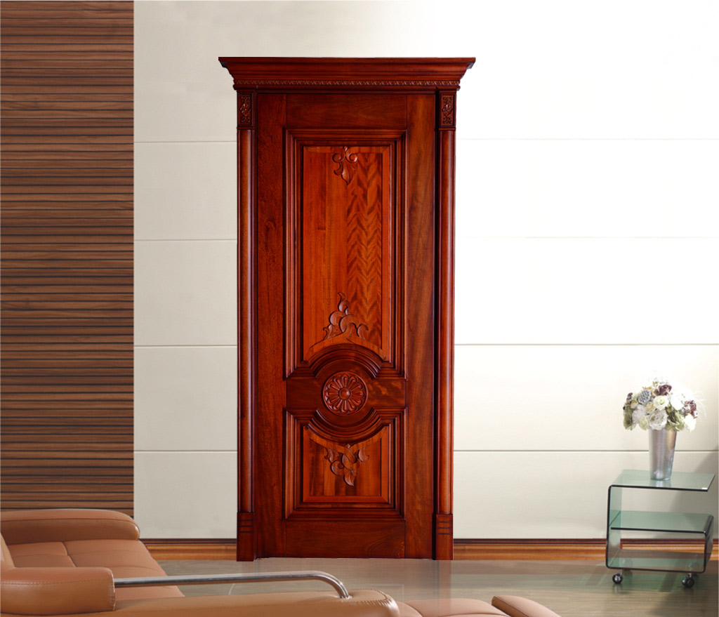 瀚森原木门ym004 欧式复古原木门卧室门室内门 瀚森定制原木门